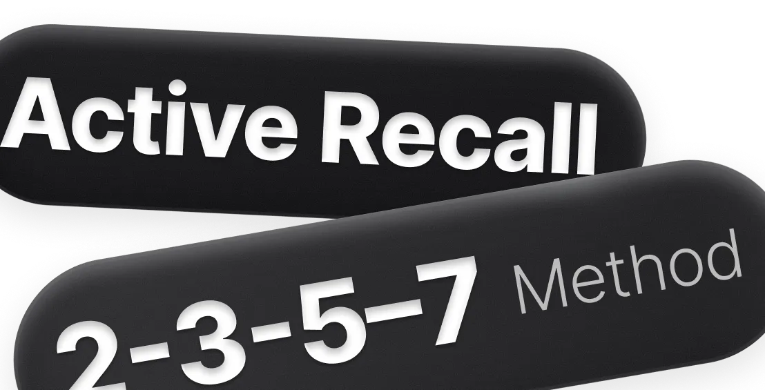 AI-generated flashcards and active recall testing interface